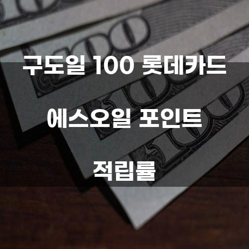 구도일 100 롯데카드 에스오일 포인트 적립률