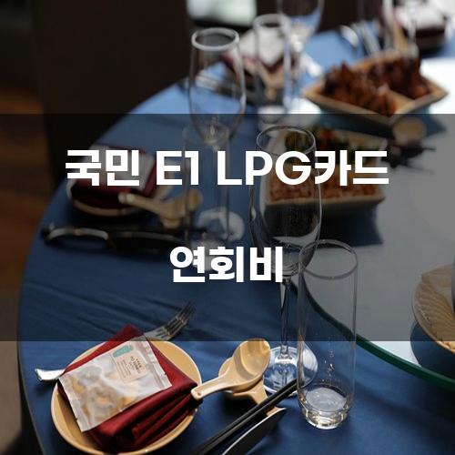 국민 E1 LPG카드 연회비에 대한 심층 분석