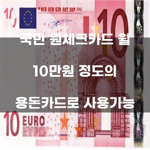 국민 원체크카드: 월 10만원 정도의 용돈카드로 사용가능