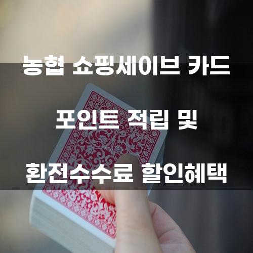 농협 쇼핑세이브 카드 포인트 적립 및 환전수수료 할인혜택