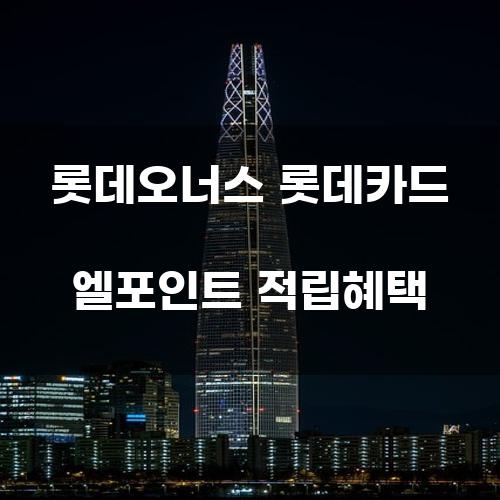 롯데오너스 롯데카드 엘포인트 적립혜택