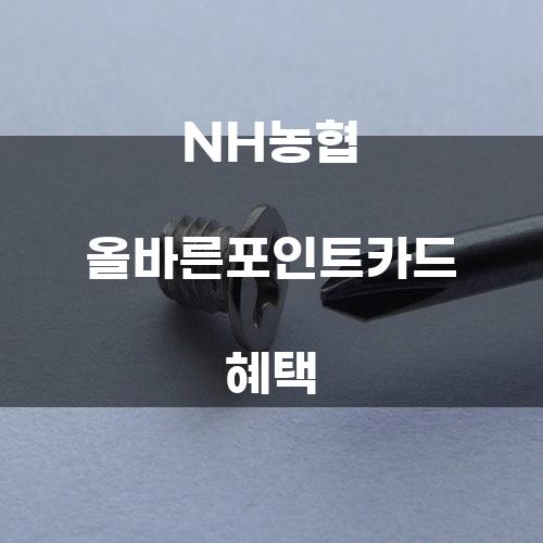 NH농협 올바른포인트카드 혜택