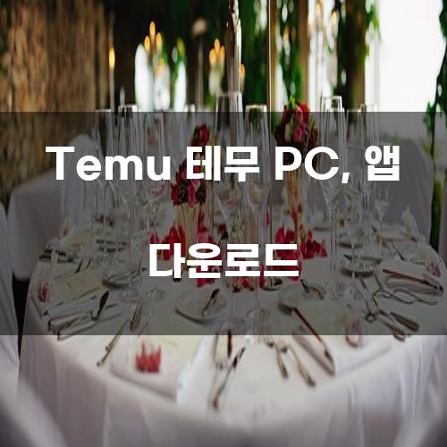 Temu 테무 PC, 앱 다운로드