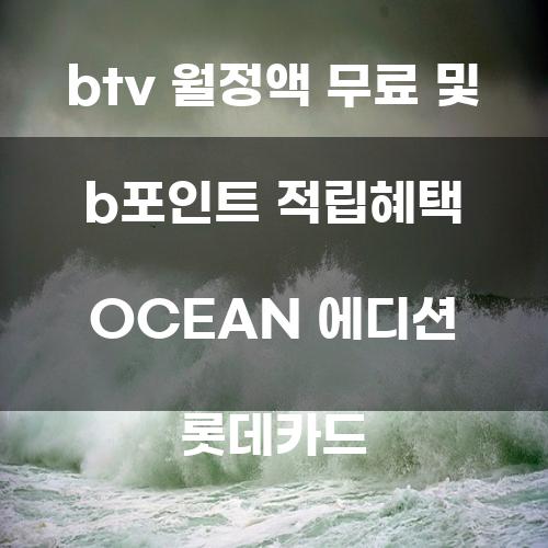 btv 월정액 무료 및 b포인트 적립혜택 OCEAN 에디션 롯데카드