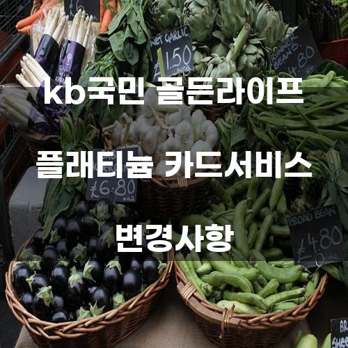 KB국민 골든라이프 플래티늄 카드 서비스 변경사항