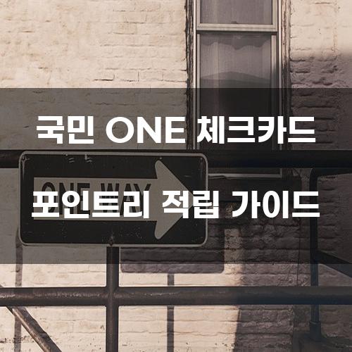 국민 ONE 체크카드 포인트리 적립 가이드