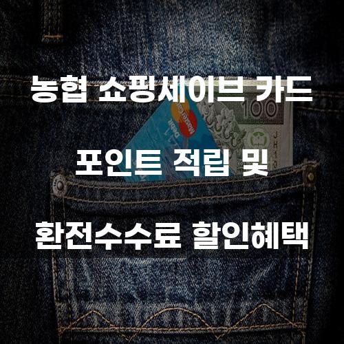 농협 쇼핑세이브 카드 포인트 적립 및 환전수수료 할인혜택