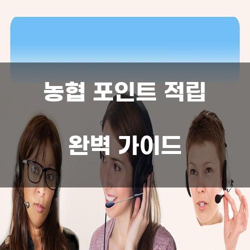 농협 포인트 적립 완벽 가이드