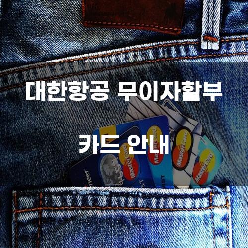 대한항공 무이자할부 카드 안내