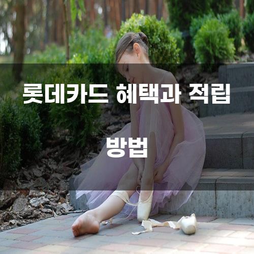 롯데카드 혜택과 적립 방법