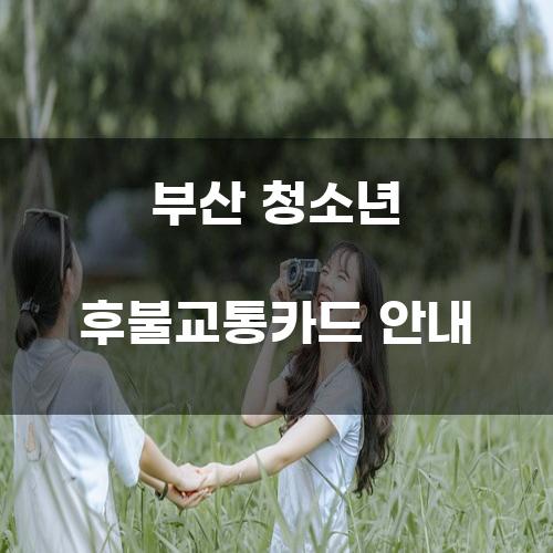 부산 청소년 후불교통카드 안내