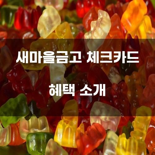 새마을금고 체크카드 혜택 소개