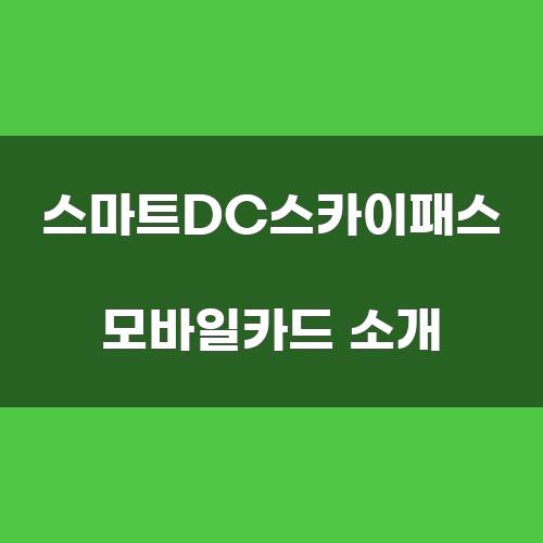 스마트DC스카이패스 모바일카드 소개