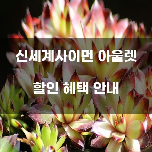 신세계사이먼 아울렛 할인 혜택 안내