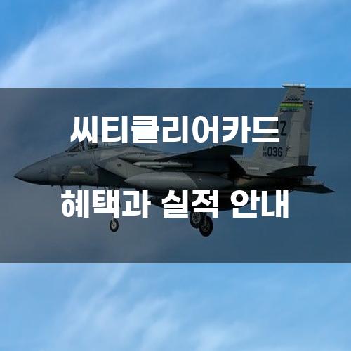 씨티클리어카드 혜택과 실적 안내