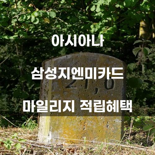 아시아나 삼성지엔미카드 마일리지 적립혜택