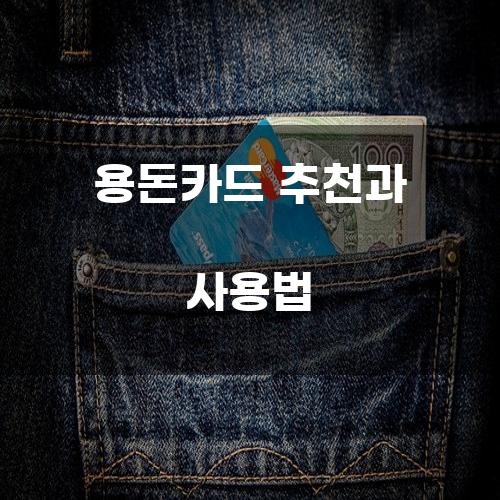 용돈카드 추천과 사용법