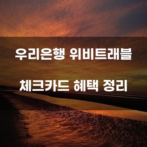 우리은행 위비트래블 체크카드 혜택 정리