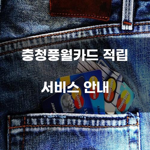 충청풍월카드 적립 서비스 안내