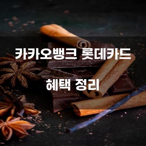 카카오뱅크 롯데카드 혜택 정리