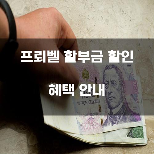 프뢰벨 할부금 할인 혜택 안내