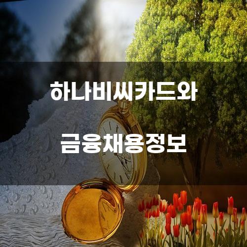 하나비씨카드와 금융채용정보