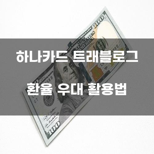 하나카드 트래블로그 환율 우대 활용법