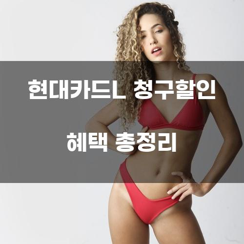 현대카드L 청구할인 혜택 총정리