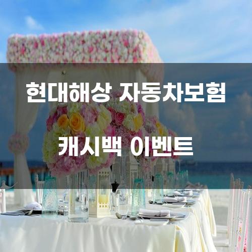 현대해상 자동차보험 캐시백 이벤트