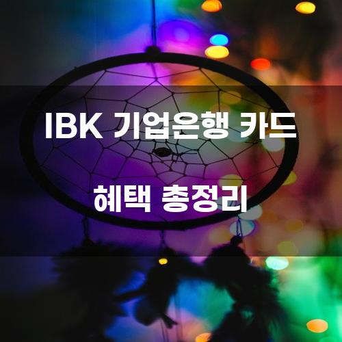 IBK 기업은행 카드 혜택 총정리