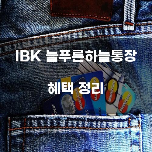 IBK 늘푸른하늘통장 혜택 정리