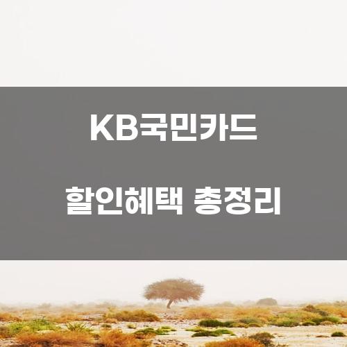 KB국민카드 할인혜택 총정리