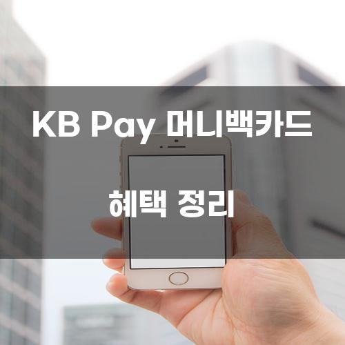 KB Pay 머니백카드 혜택 정리