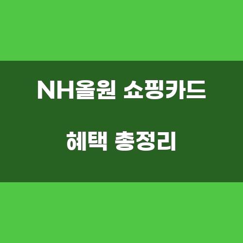 NH올원 쇼핑카드 혜택 총정리