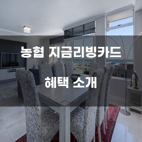 농협 지금리빙카드 혜택 소개