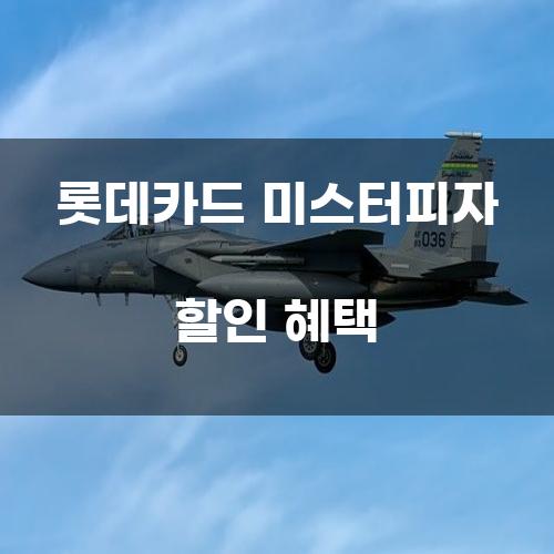 롯데카드 미스터피자 할인 혜택