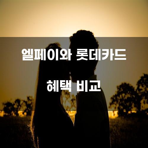 엘페이와 롯데카드 혜택 비교