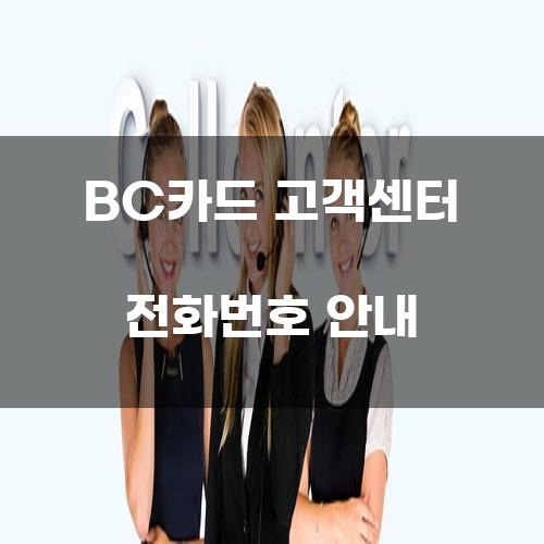 BC카드 고객센터 전화번호 안내