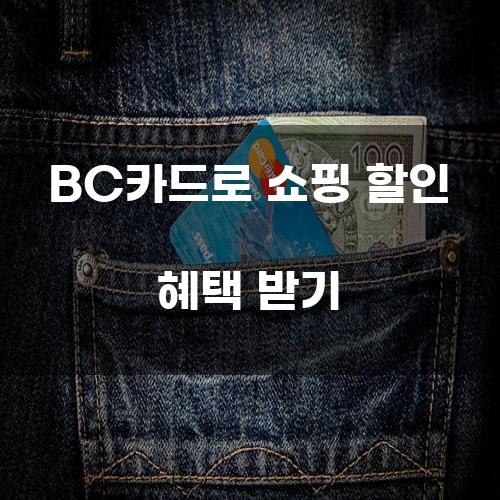 BC카드로 쇼핑 할인 혜택 받기