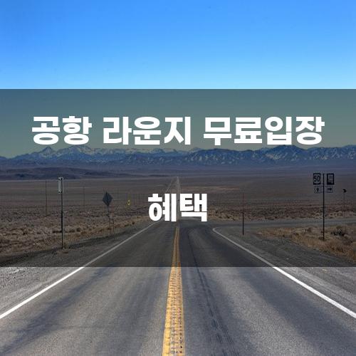 공항 라운지 무료입장 혜택