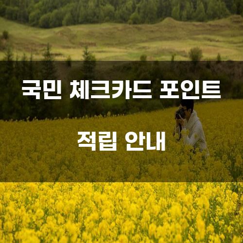 국민 체크카드 포인트 적립 안내