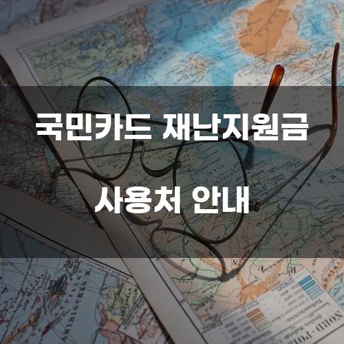 국민카드 재난지원금 사용처 안내