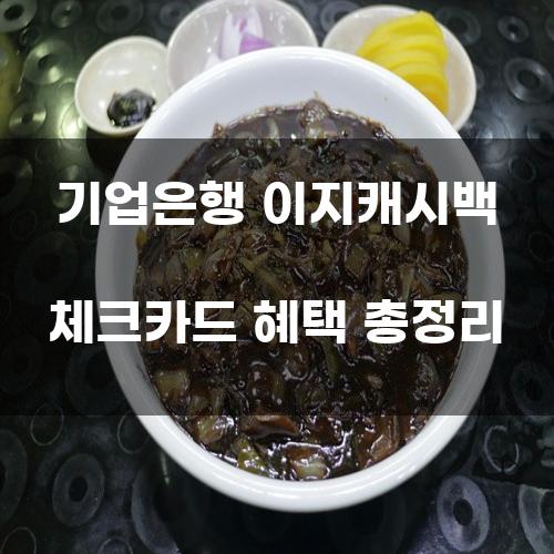 기업은행 이지캐시백 체크카드 혜택 총정리