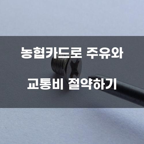 농협카드로 주유와 교통비 절약하기