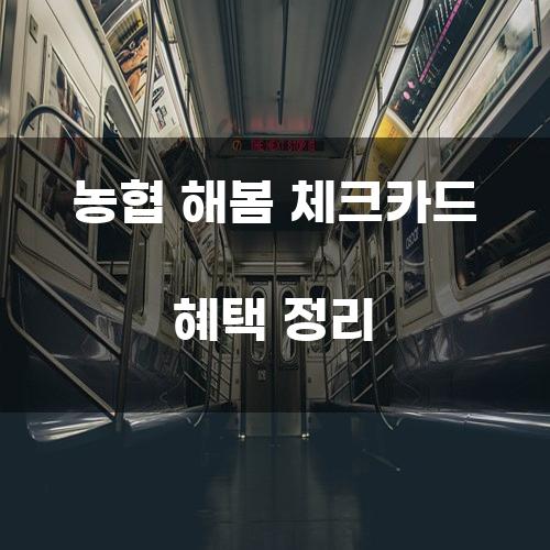 농협 해봄 체크카드 혜택 정리