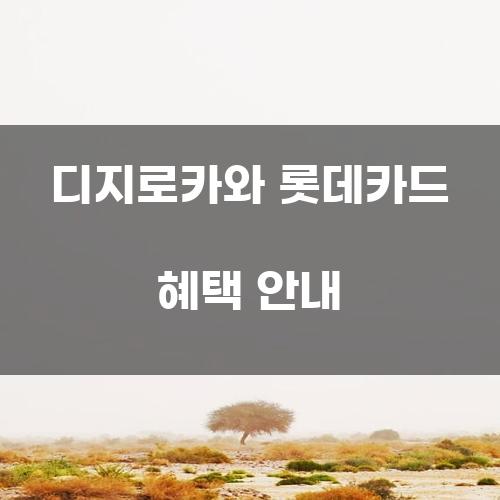 디지로카와 롯데카드 혜택 안내