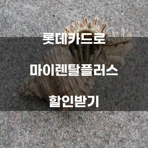 롯데카드로 마이렌탈플러스 할인받기