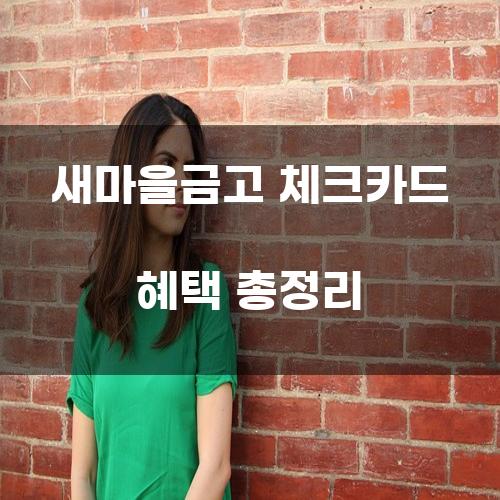 새마을금고 체크카드 혜택 총정리