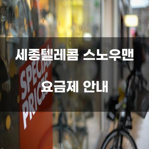 세종텔레콤 스노우맨 요금제 안내