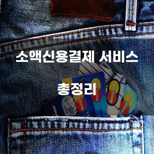 소액신용결제 서비스 총정리